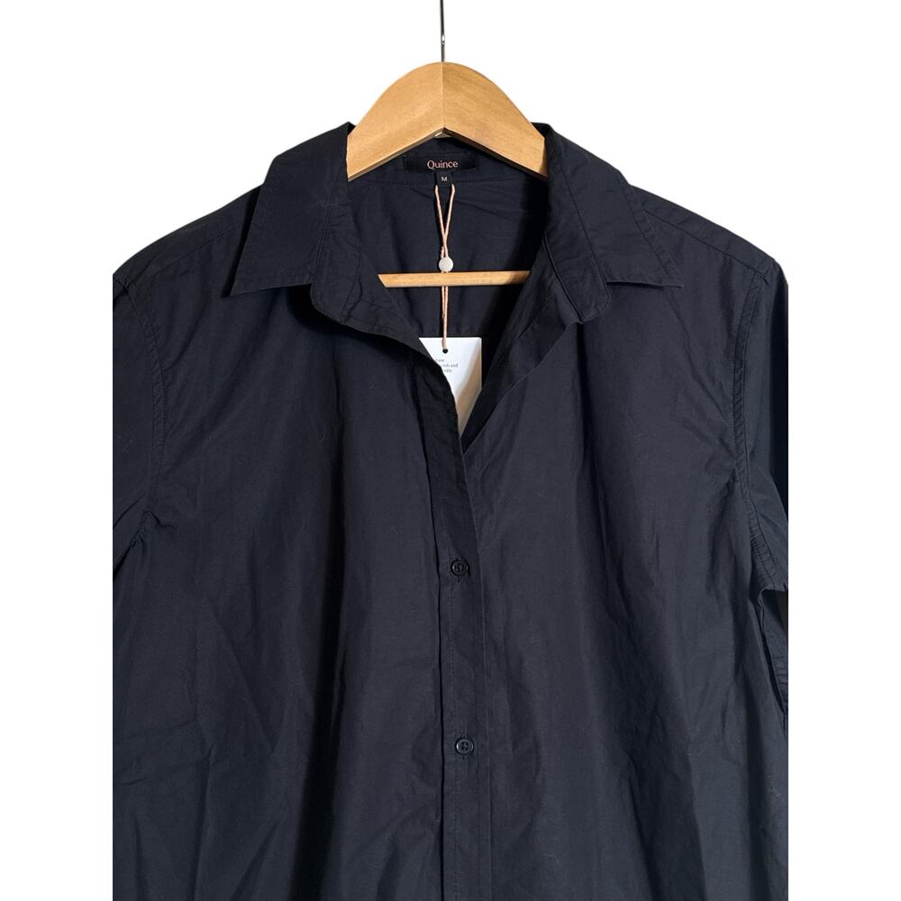 Quince Black 100% Organic Cotton Poplin Button-Up Shirt Women’s Medium NWT - Picture 6 of 10